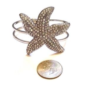 Large crystal Starfish cuff bracelet